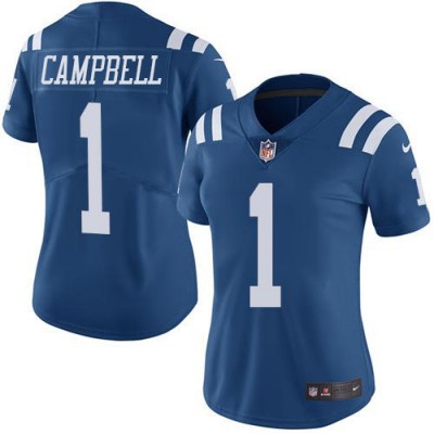 Nike Indianapolis Colts #1 Parris Campbell Royal Blue Women's Stitched NFL Limited Rush Jersey